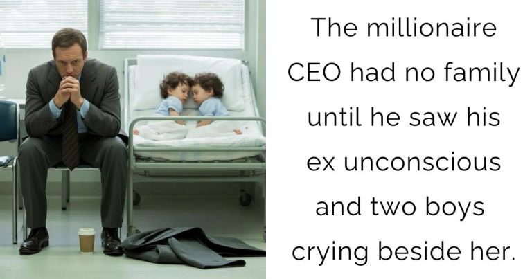The millionaire CEO had no family—until he saw his ex unconscious and two boys crying beside her.
