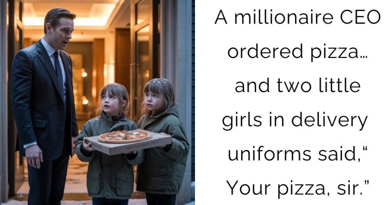 A millionaire CEO ordered pizza… and two little girls in delivery uniforms said, “Your pizza, sir.”