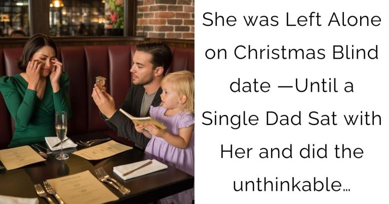 She was Left Alone on Christmas Blind date —Until a Single Dad Sat with Her and did the unthinkable…