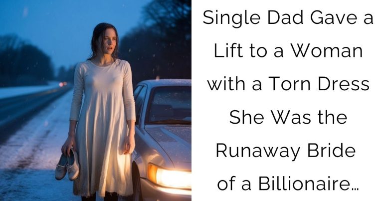 Single Dad Gave a Lift to a Woman with a Torn Dress — She Was the Runaway Bride of a Billionaire…