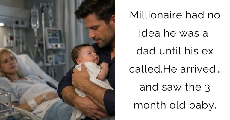 Millionaire had no idea he was a dad—until his ex called.He arrived… and saw the 3-month-old baby.