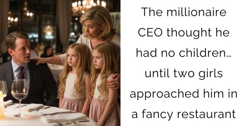 The millionaire CEO thought he had no children… until two girls approached him in a fancy restaurant