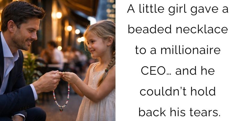 A little girl gave a beaded necklace to a millionaire CEO… and he couldn’t hold back his tears.