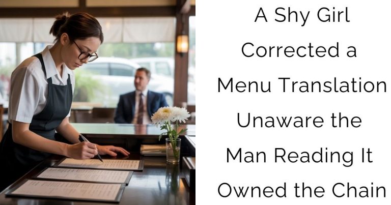 A Shy Girl Corrected a Menu Translation—Unaware the Man Reading It Owned the Chain