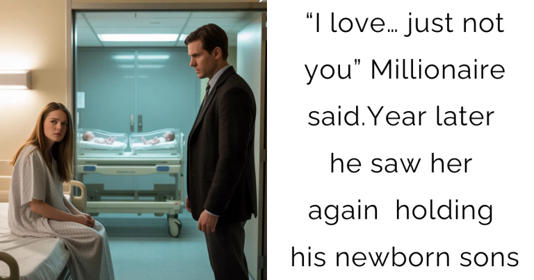 “I love… just not you” Millionaire said.Year later he saw her again — holding his newborn sons