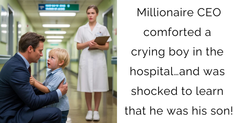 Millionaire CEO comforted a crying boy in the hospital…and was shocked to learn that he was his son!