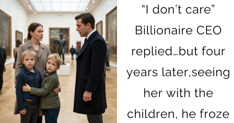 “I don’t care” Billionaire CEO replied… but four years later, seeing her with the children, he froze