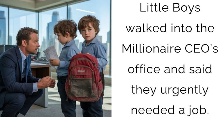 Little Boys walked into the Millionaire CEO’s office and said they urgently needed a job.