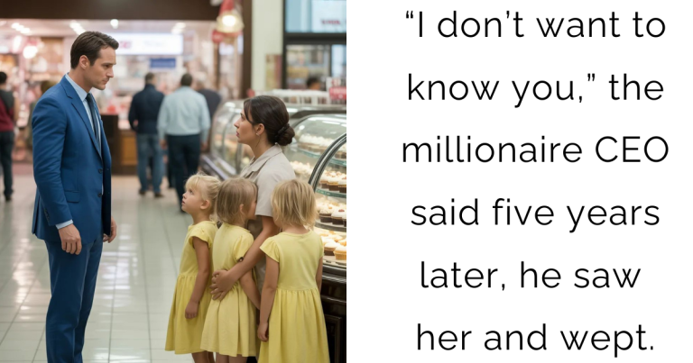 “I don’t want to know you,” the millionaire CEO said—five years later, he saw her and wept.