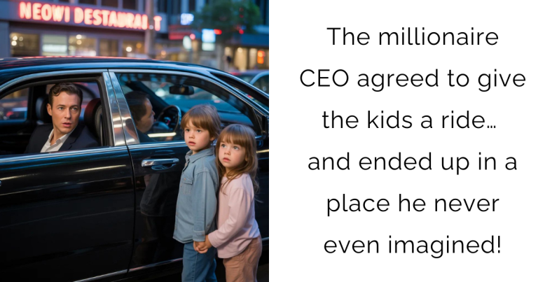 The millionaire CEO agreed to give the kids a ride… and ended up in a place he never even imagined!