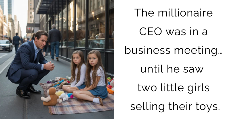 The millionaire CEO was in a business meeting… until he saw two little girls selling their toys.