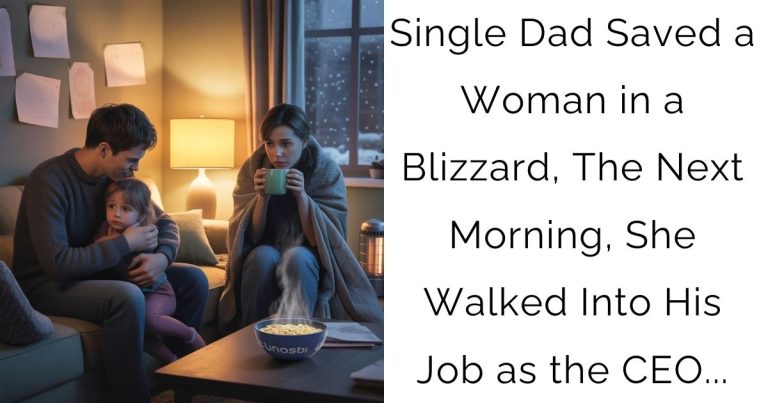 Single Dad Saved a Woman in a Blizzard, The Next Morning, She Walked Into His Job as the CEO…