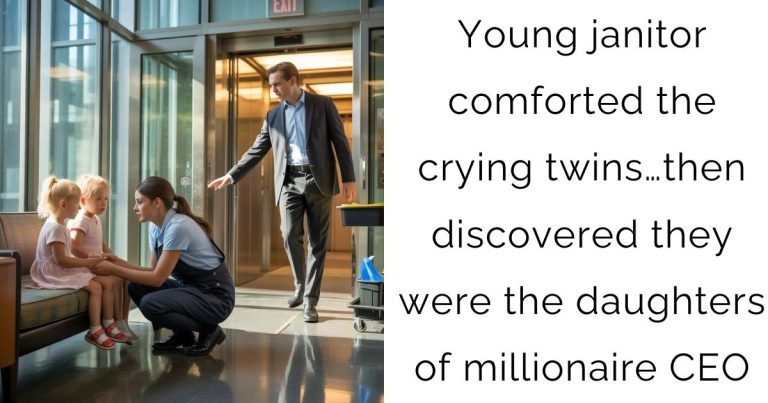 Young janitor comforted the crying twins… then discovered they were the daughters of millionaire CEO