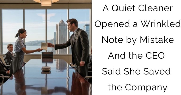 A Quiet Cleaner Opened a Wrinkled Note by Mistake—And the CEO Said She Saved the Company