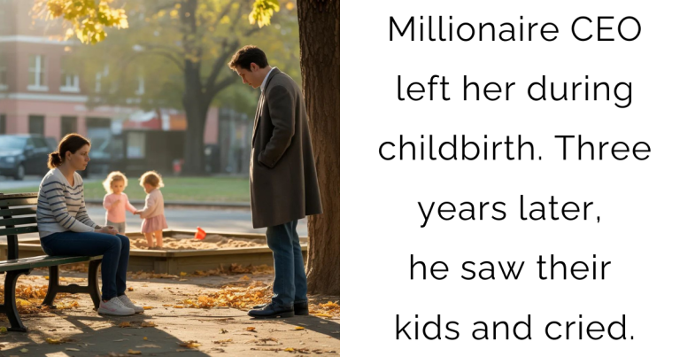 Millionaire CEO left her during childbirth. Three years later, he saw their kids and cried.