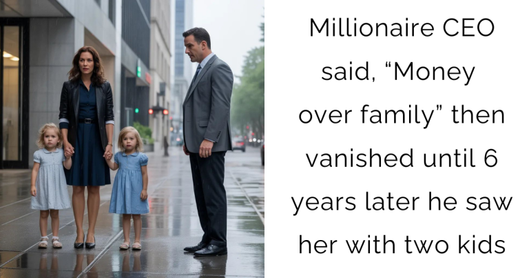 Millionaire CEO said, “Money over family” then vanished—until 6 years later he saw her with two kids