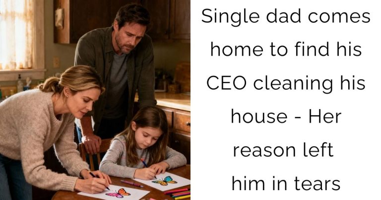 Single dad comes home to find his CEO cleaning his house – Her reason left him in tears