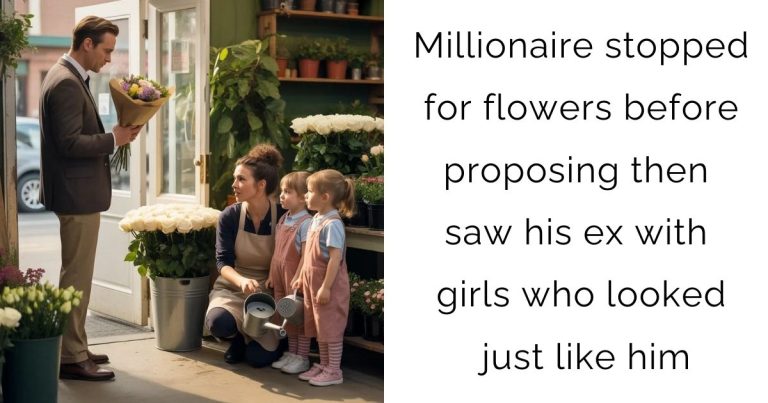 Millionaire stopped for flowers before proposing—then saw his ex with girls who looked just like him