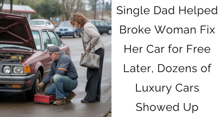 Single Dad Helped Broke Woman Fix Her Car for Free—Later, Dozens of Luxury Cars Showed Up