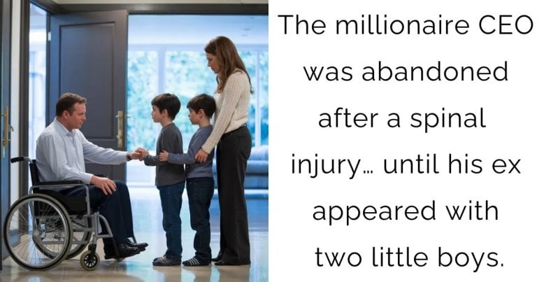 The millionaire CEO was abandoned after a spinal injury… until his ex appeared with two little boys.