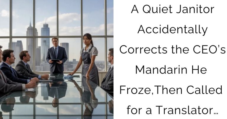 A Quiet Janitor Accidentally Corrects the CEO’s Mandarin—He Froze, Then Called for a Translator…