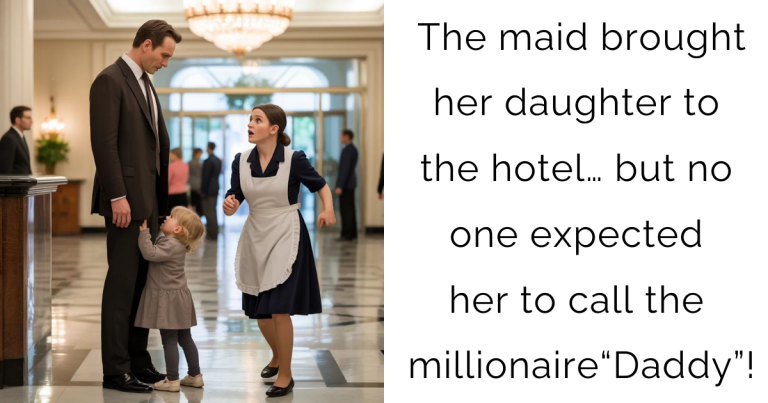 The maid brought her daughter to the hotel… but no one expected her to call the millionaire “Daddy”!