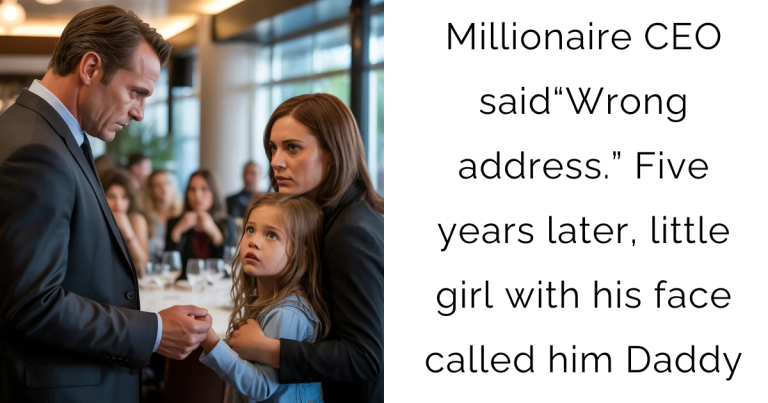 Millionaire CEO said“Wrong address.” Five years later, little girl with his face called him Daddy