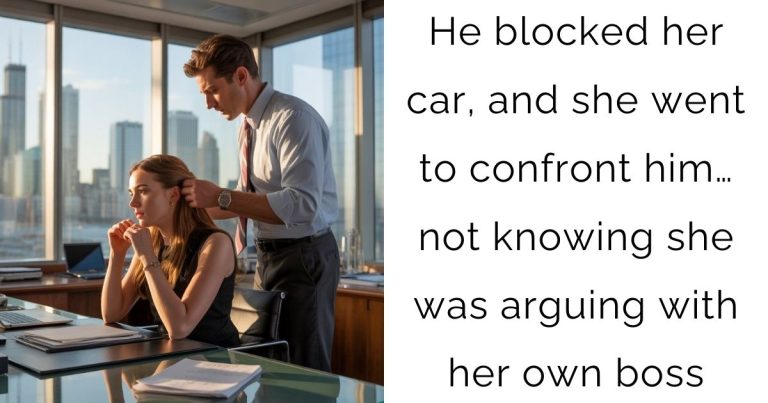 He blocked her car, and she went to confront him… not knowing she was arguing with her own boss