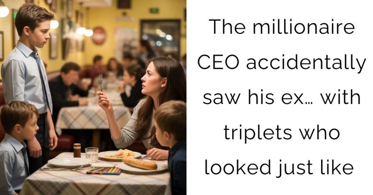 The millionaire CEO accidentally saw his ex… with triplets who looked just like him.