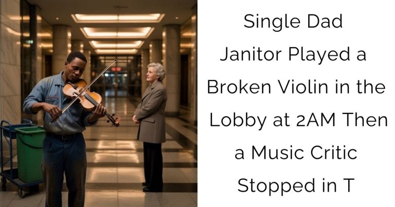 Single Dad Janitor Played a Broken Violin in the Lobby at 2AM Then a Music Critic Stopped in T