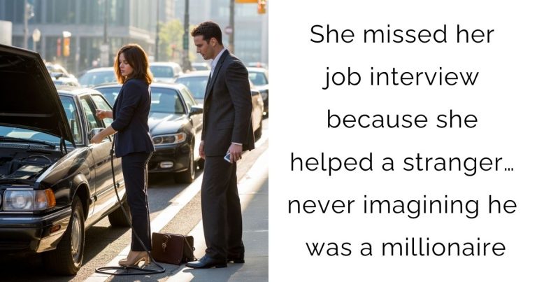 She missed her job interview because she helped a stranger… never imagining he was a millionaire