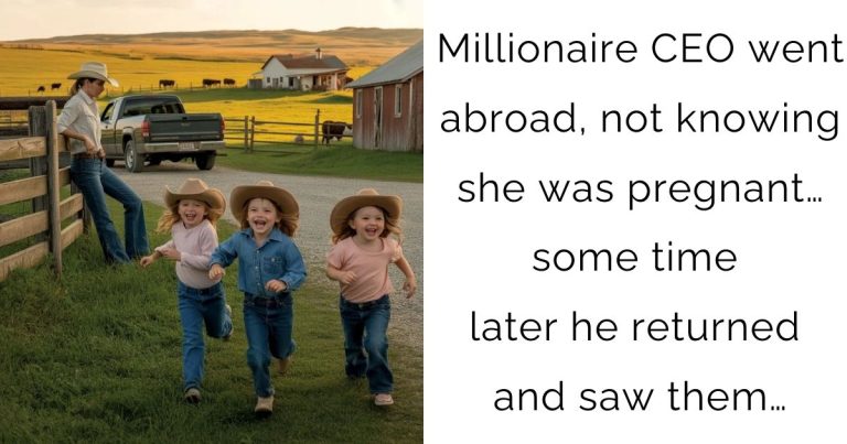 Millionaire CEO went abroad, not knowing she was pregnant… some time later he returned and saw them…