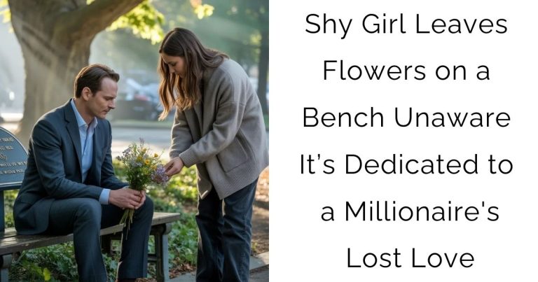 Shy Girl Leaves Flowers on a Bench—Unaware It’s Dedicated to a Millionaire’s Lost Love