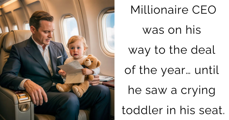 Millionaire CEO was on his way to the deal of the year… until he saw a crying toddler in his seat.