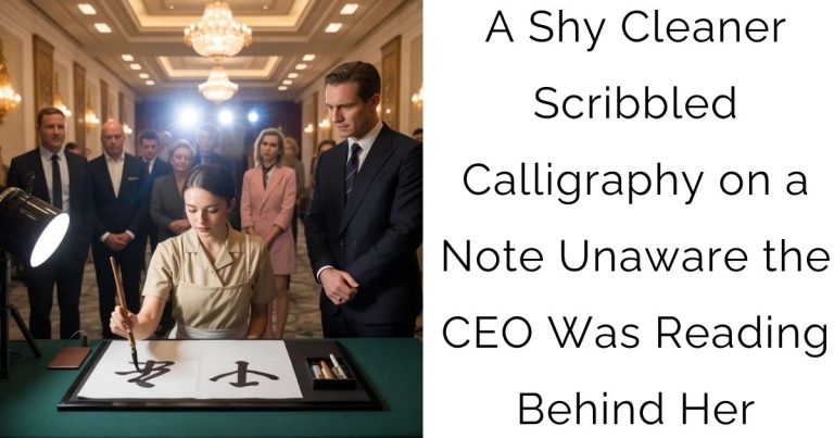 A Shy Cleaner Scribbled Calligraphy on a Note—Unaware the CEO Was Reading Behind Her