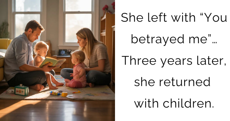 She left with “You betrayed me”… Three years later, she returned—with children.