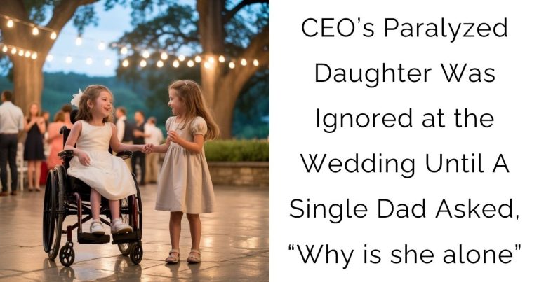CEO’s Paralyzed Daughter Was Ignored at the Wedding — Until A Single Dad Asked, “Why is she alone”