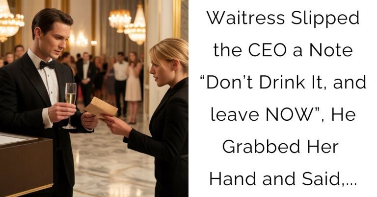 Waitress Slipped the CEO a Note “Don’t Drink It, and leave NOW”, He Grabbed Her Hand and Said,…