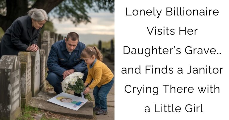 Lonely Billionaire Visits Her Daughter’s Grave… and Finds a Janitor Crying There with a Little Girl