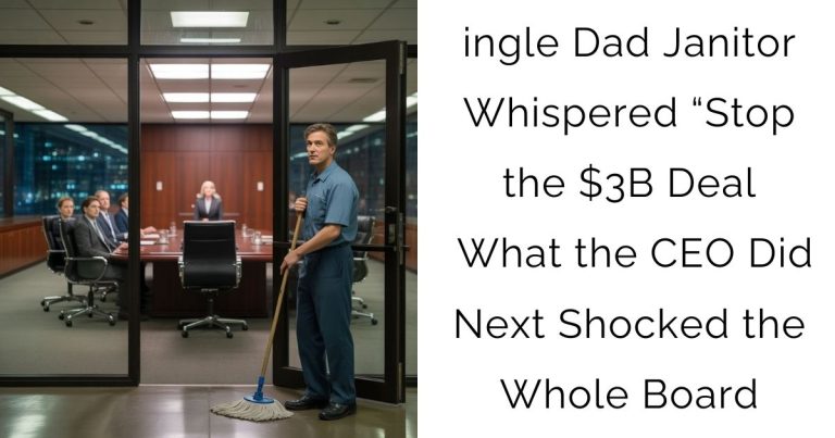 ingle Dad Janitor Whispered “Stop the $3B Deal What the CEO Did Next Shocked the Whole Board
