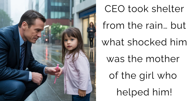 CEO took shelter from the rain… but what shocked him was the mother of the girl who helped him!
