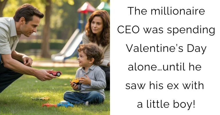 The millionaire CEO was spending Valentine’s Day alone… until he saw his ex with a little boy!