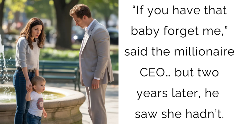 “If you have that baby—forget me,” said the millionaire CEO… but two years later, he saw she hadn’t.