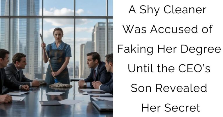 A Shy Cleaner Was Accused of Faking Her Degree — Until the CEO’s Son Revealed Her Secret