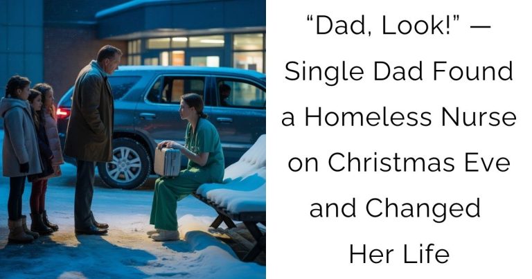 “Dad, Look!” — Single Dad Found a Homeless Nurse on Christmas Eve and Changed Her Life