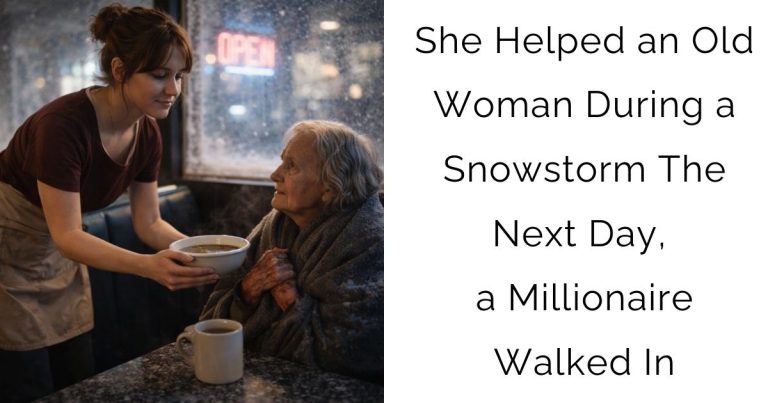 She Helped an Old Woman During a Snowstorm — The Next Day, a Millionaire Walked In