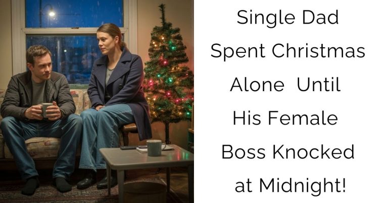 Single Dad Spent Christmas Alone — Until His Female Boss Knocked at Midnight!