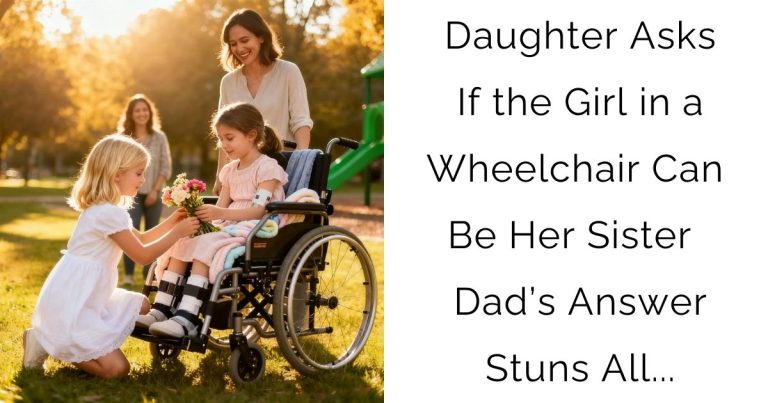 Daughter Asks If the Girl in a Wheelchair Can Be Her Sister — Dad’s Answer Stuns All…