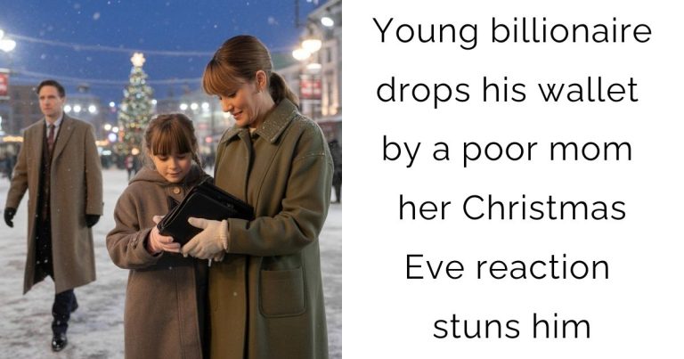 Young billionaire drops his wallet by a poor mom — her Christmas Eve reaction stuns him…