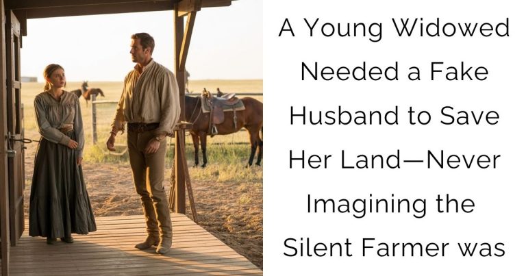 A Young Widowed Needed a Fake Husband to Save Her Land—Never Imagining the Silent Farmer was…